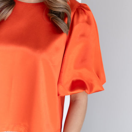 Oranje satijn topje koningsdag