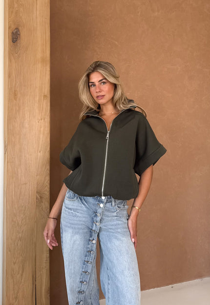 Zippervest Daisy groen