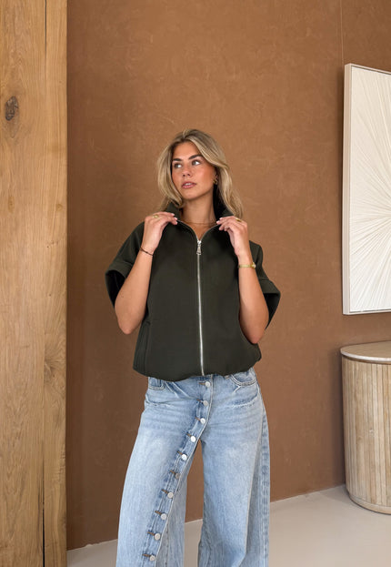 Zippervest Daisy groen