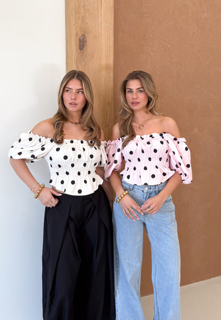 Famous Online Store Abby polkadots top roze