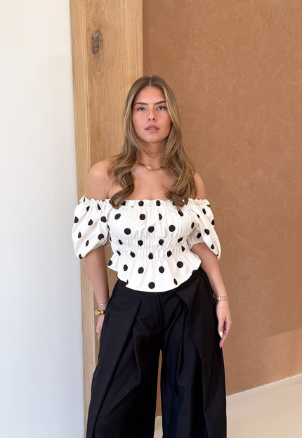 Famous Online Store Abby polkadots top wit