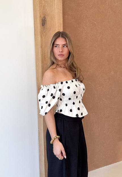 Famous Online Store Abby polkadots top wit