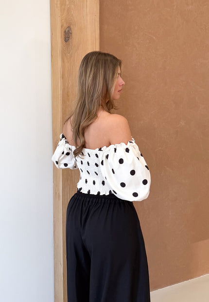 Famous Online Store Abby polkadots top wit