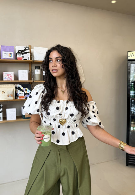 Famous Online Store Abby polkadots top wit