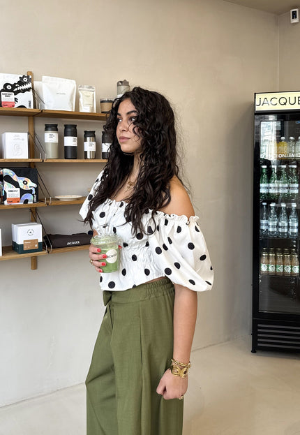 Famous Online Store Abby polkadots top wit