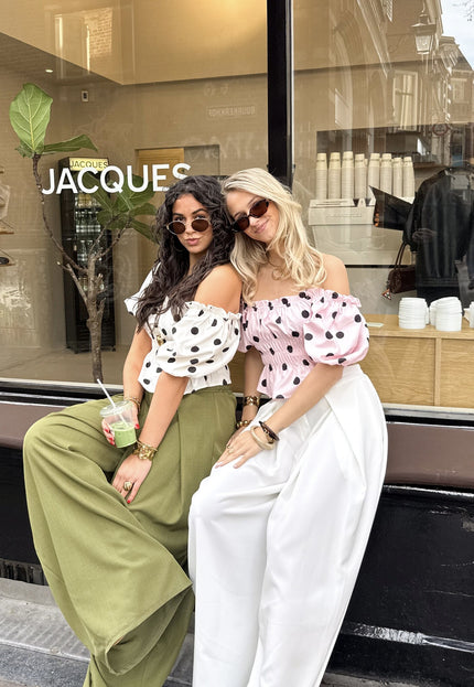 Famous Online Store Abby polkadots top wit