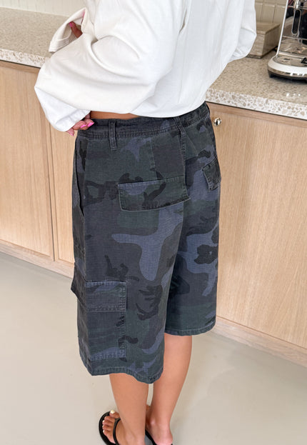 Famous Online Store Army jort blauw/groen