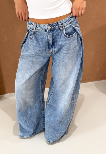 Famous Online Store Baggy jeans met plooi