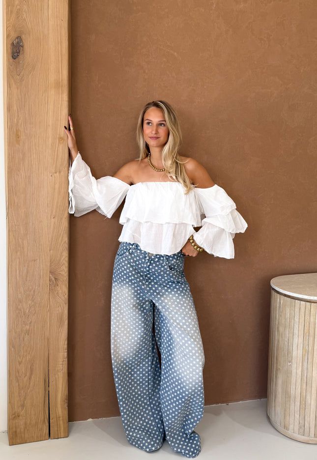 Famous Online Store Baggy polkadots jeans