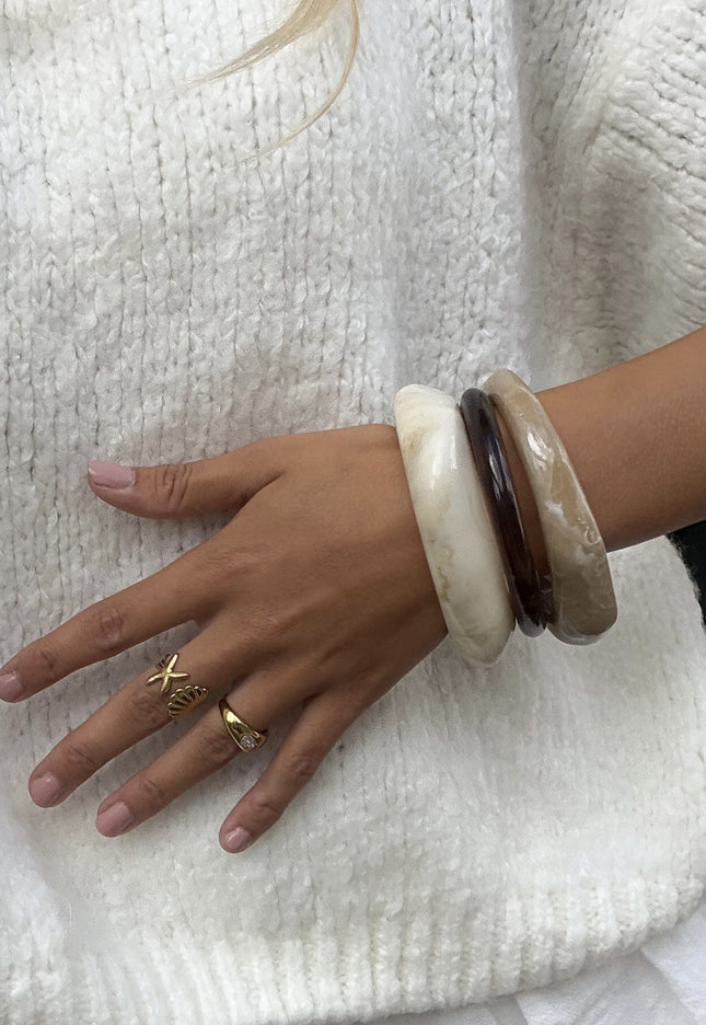 Famous Online Store Bangle armband set beige