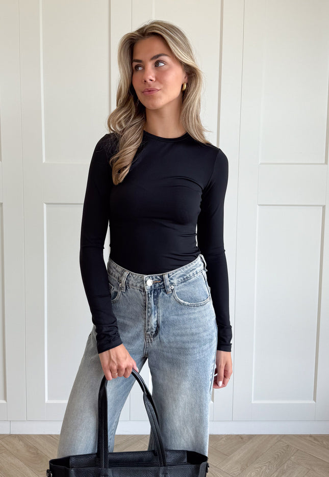 Famous Online Store Basic stretch top Vana zwart