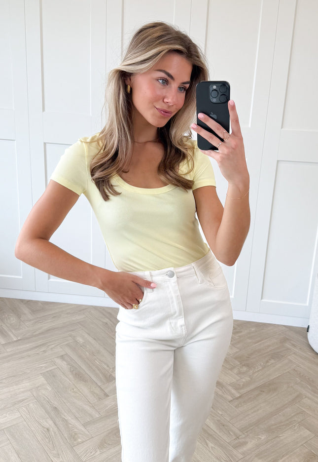 Famous Online Store Basic top Claire geel