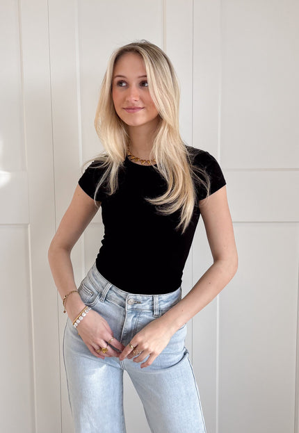 Famous Online Store Basic top Iris zwart