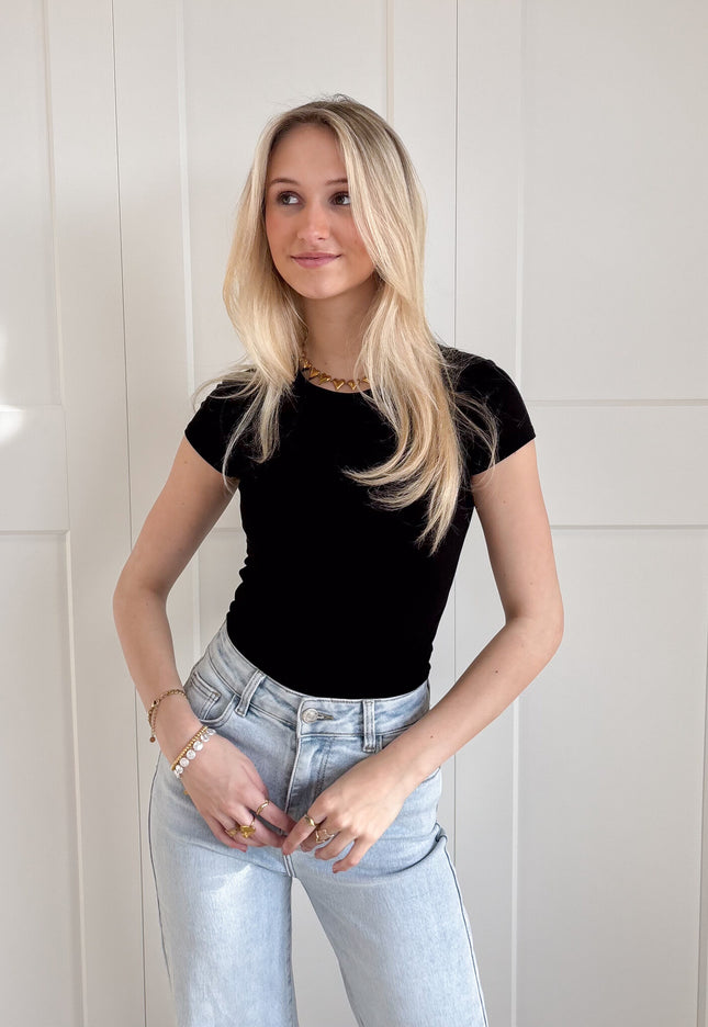 Famous Online Store Basic top Iris zwart