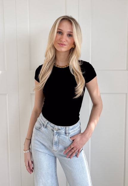 Famous Online Store Basic top Iris zwart