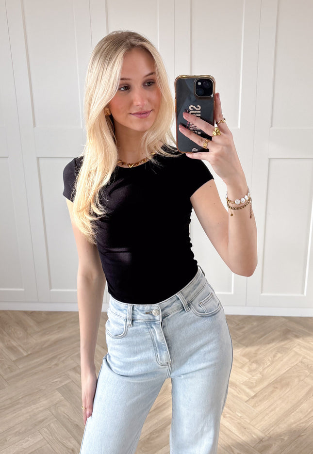 Famous Online Store Basic top Iris zwart