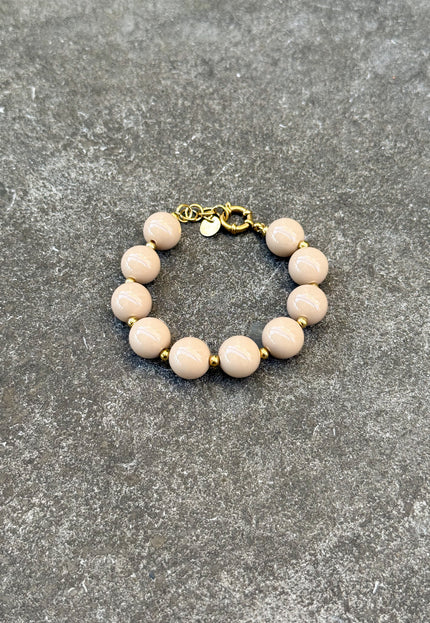 Famous Online Store Beige kralen armband