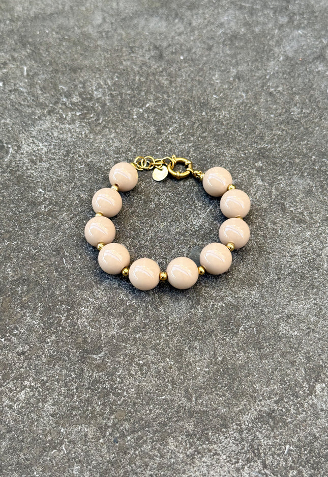 Famous Online Store Beige kralen armband