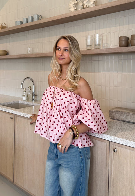 Famous Online Store Bibi polkadots top pink