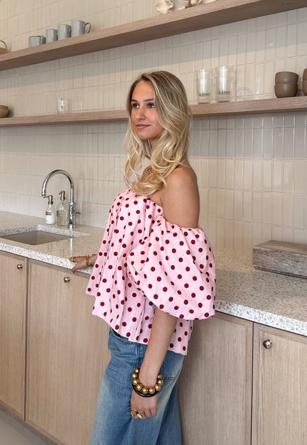 Famous Online Store Bibi polkadots top pink