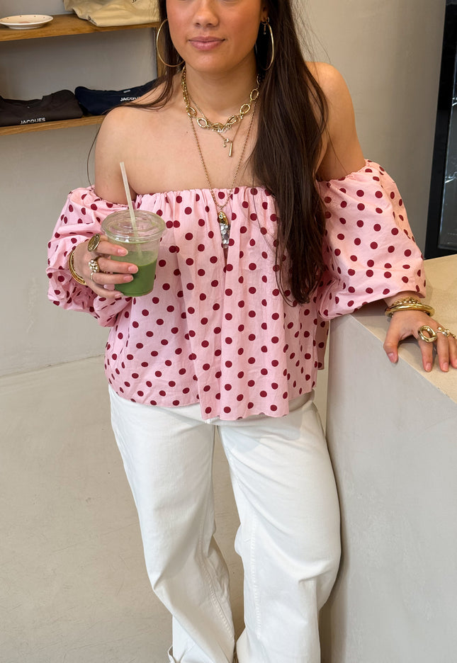 Famous Online Store Bibi polkadots top pink