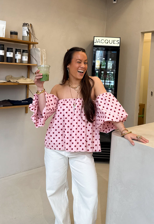 Famous Online Store Bibi polkadots top pink