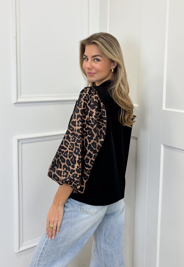 Famous Online Store Blazer Leopard sleeve