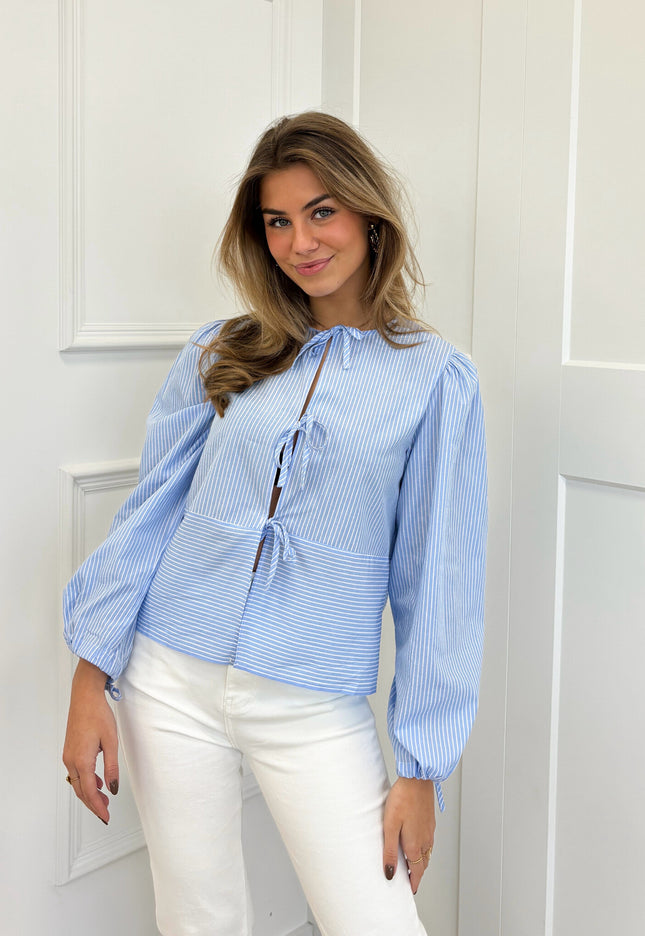 Famous Online Store Blouse Aimee striped blauw