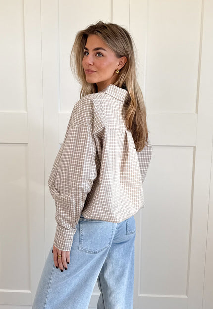 Famous Online Store Blouse Lilianne bruin geruit