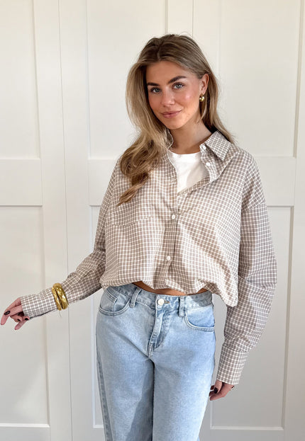 Famous Online Store Blouse Lilianne bruin geruit