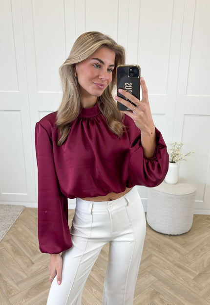 Famous Online Store Blouse satin Nora bordeaux