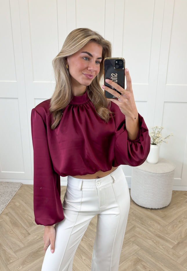 Famous Online Store Blouse satin Nora bordeaux