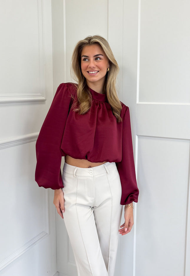 Famous Online Store Blouse satin Nora bordeaux