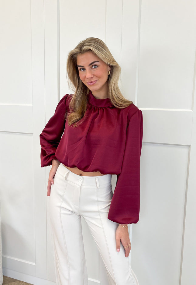 Famous Online Store Blouse satin Nora bordeaux
