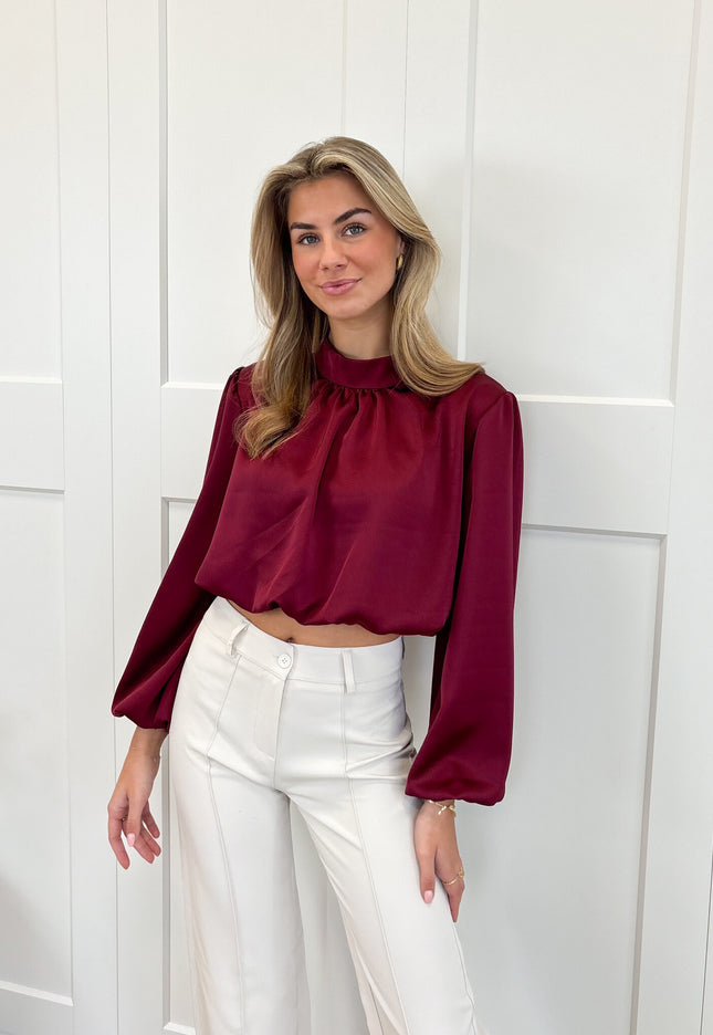 Famous Online Store Blouse satin Nora bordeaux