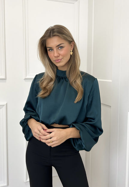 Famous Online Store Blouse satin Nora groen