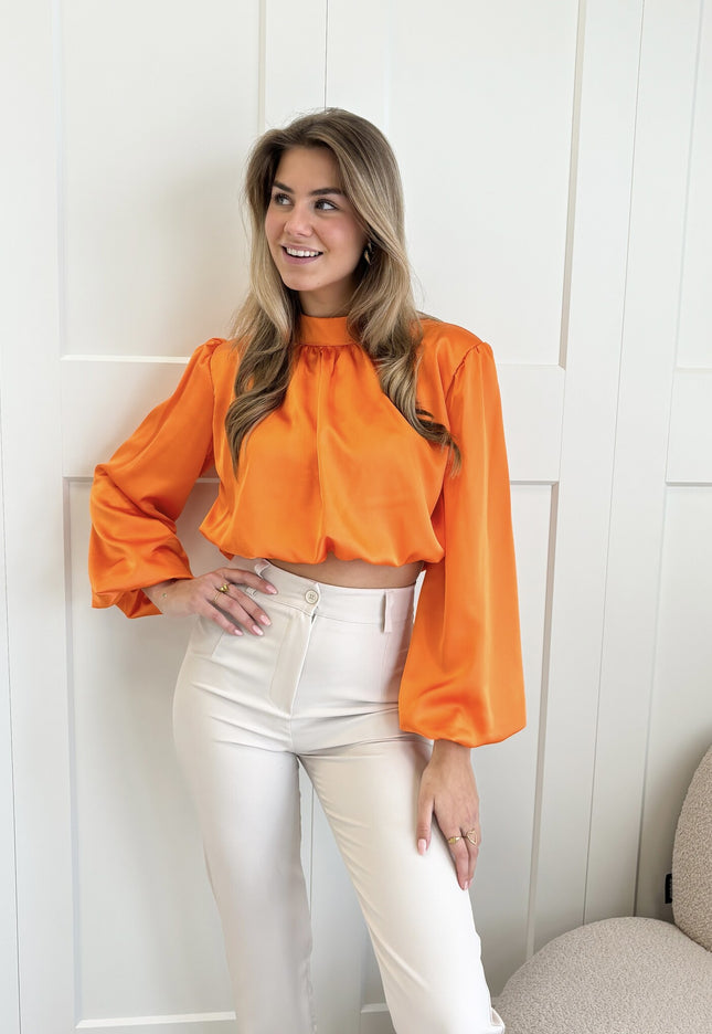 Famous Online Store Blouse satin Nora oranje