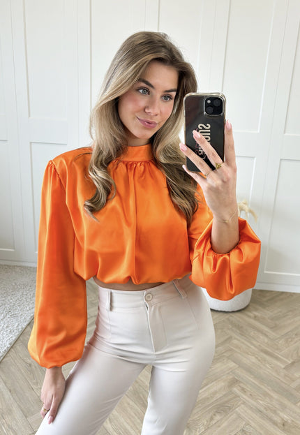 Famous Online Store Blouse satin Nora oranje