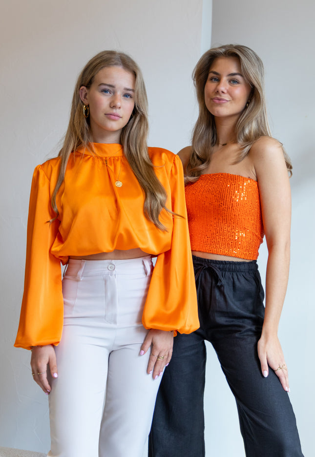 Famous Online Store Blouse satin Nora oranje