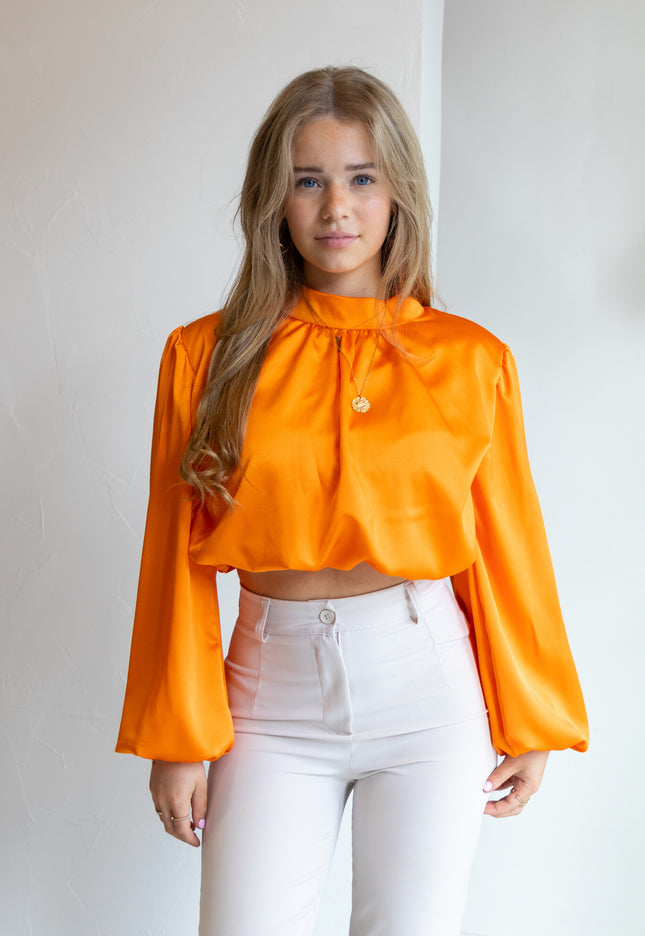 Famous Online Store Blouse satin Nora oranje
