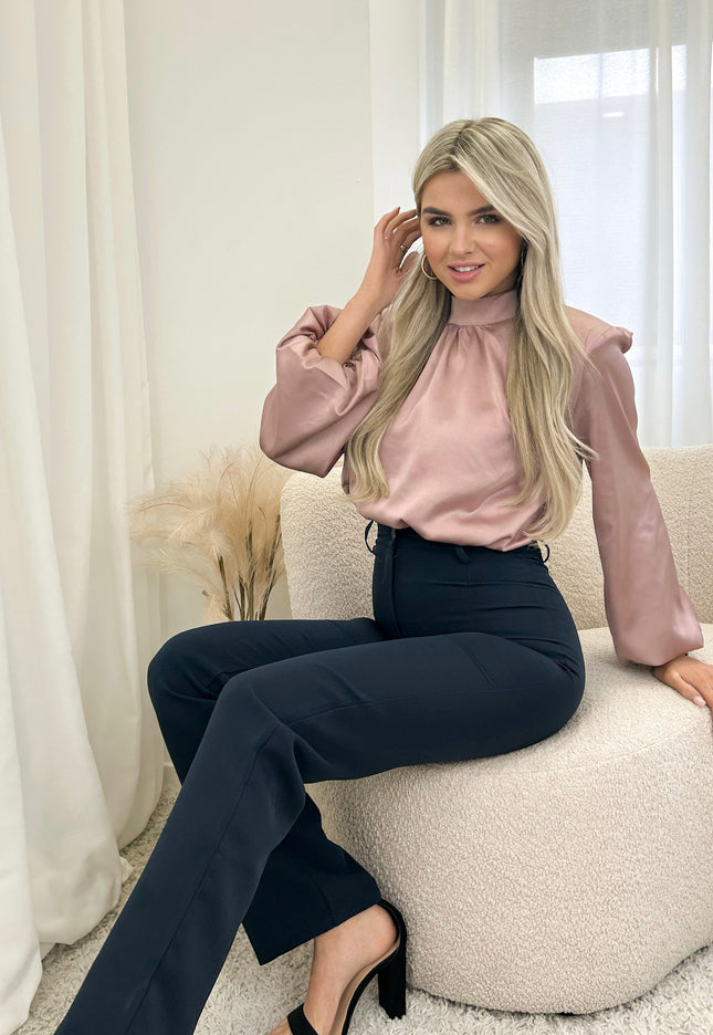 Famous Online Store Blouse satin Nora poederroze