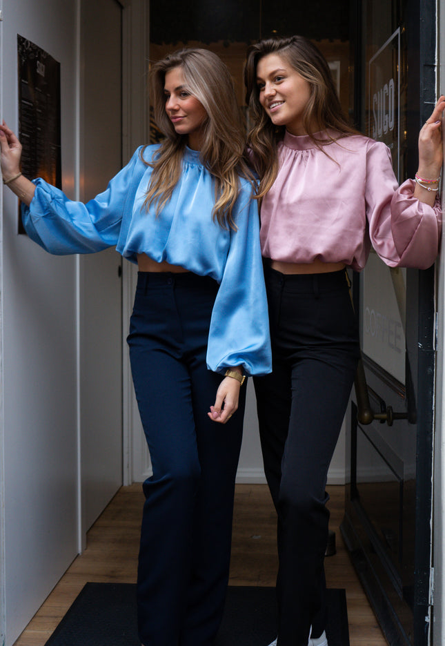 Famous Online Store Blouse satin Nora poederroze