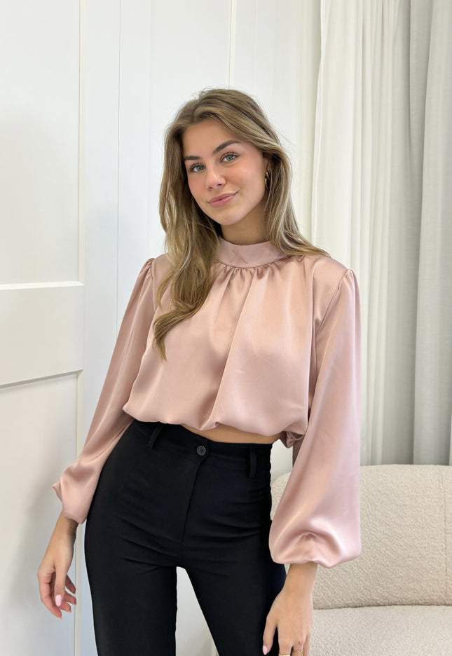 Famous Online Store Blouse satin Nora poederroze