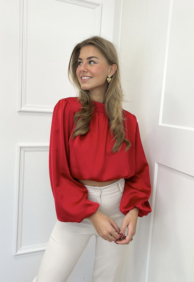 Famous Online Store Blouse satin Nora rood