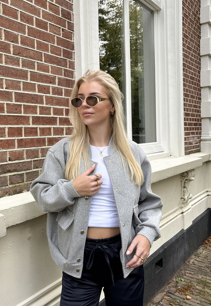 Famous Online Store Bomberjack Brooklyn grijs