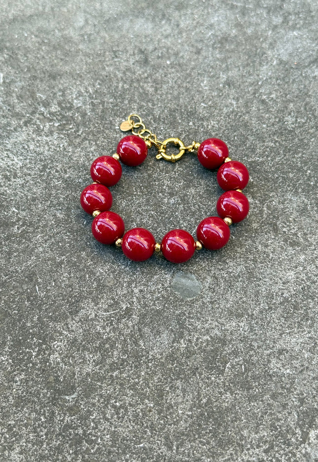 Famous Online Store Bordeaux kralen armband