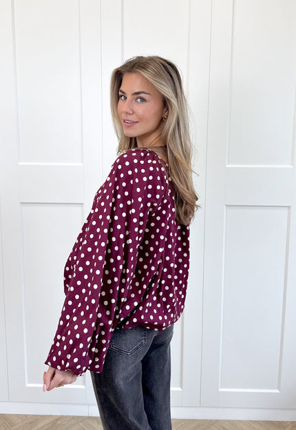Famous Online Store Bordeaux polkodots top Isaline