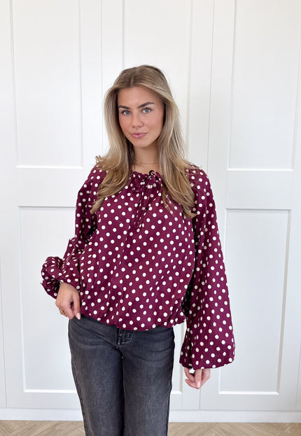 Famous Online Store Bordeaux polkodots top Isaline