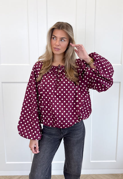 Famous Online Store Bordeaux polkodots top Isaline