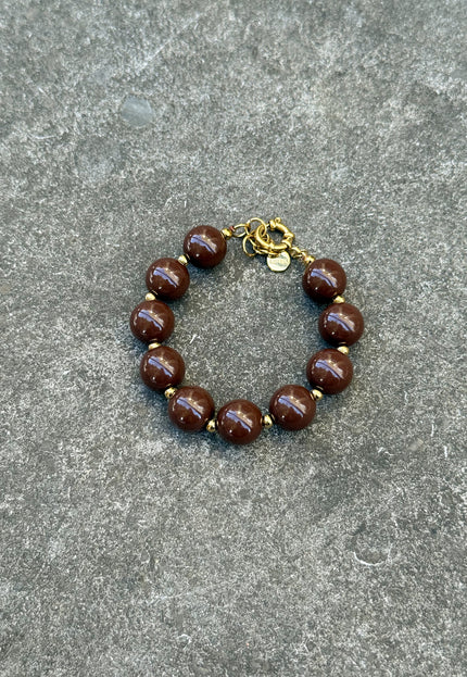 Famous Online Store Bruine kralen armband